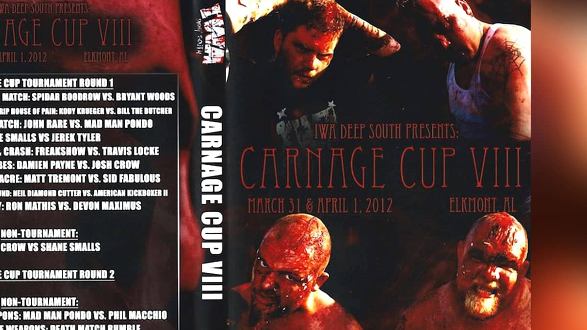 IWA Deep South Carnage Cup 8 VIII JPG Template 1200x675 Title Match Network-min