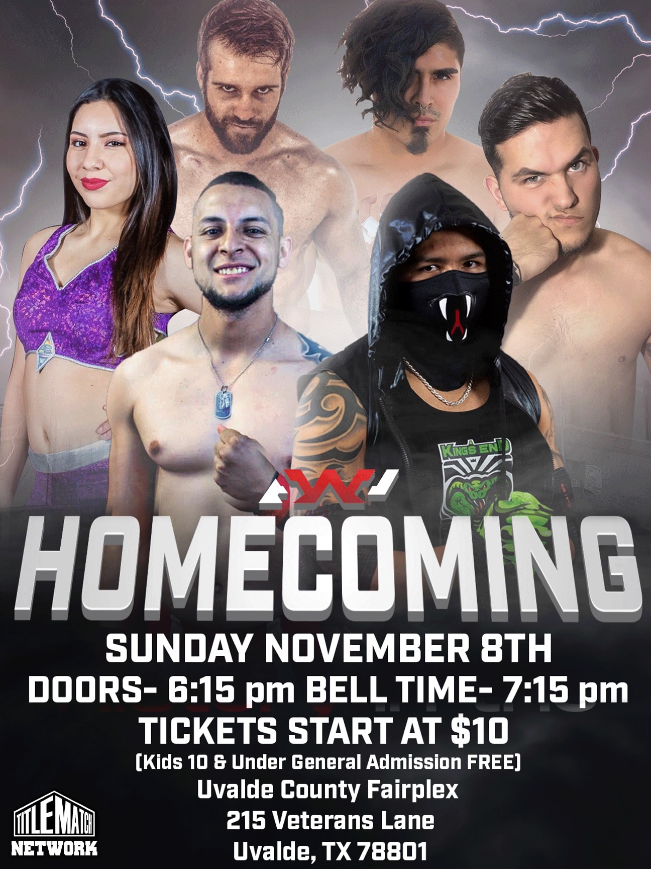 Atlas Wrestling Promotion Homecoming 18x24 Poster Title Match Network