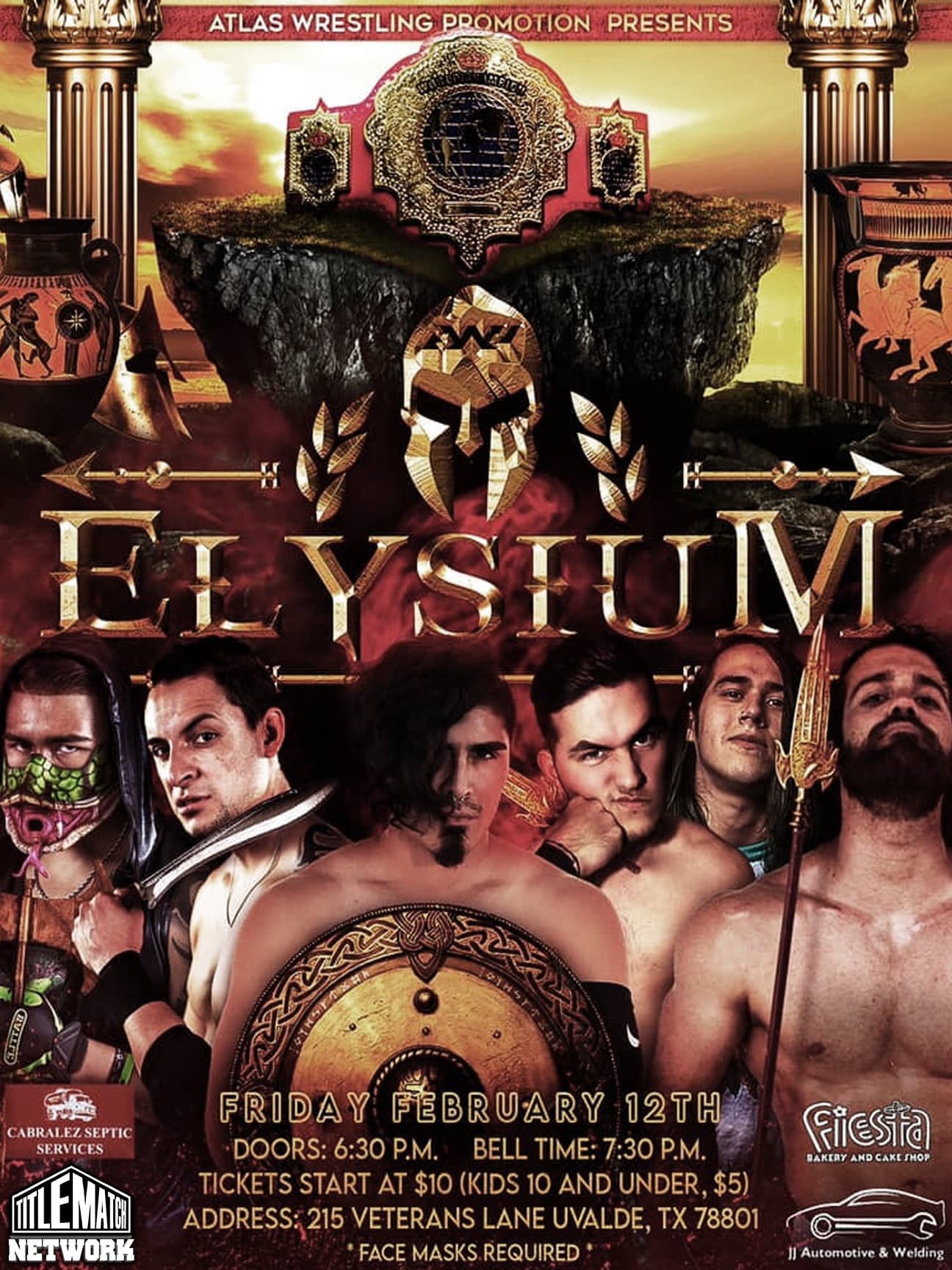 Atlas Wrestling Promotion - Elysium 2.12.21 Poster 18x24 Title Match Network