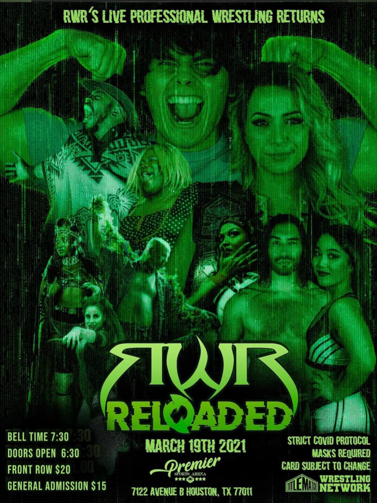 RWR Reloaded Poster 3.19.21 Title Match Network 18x24