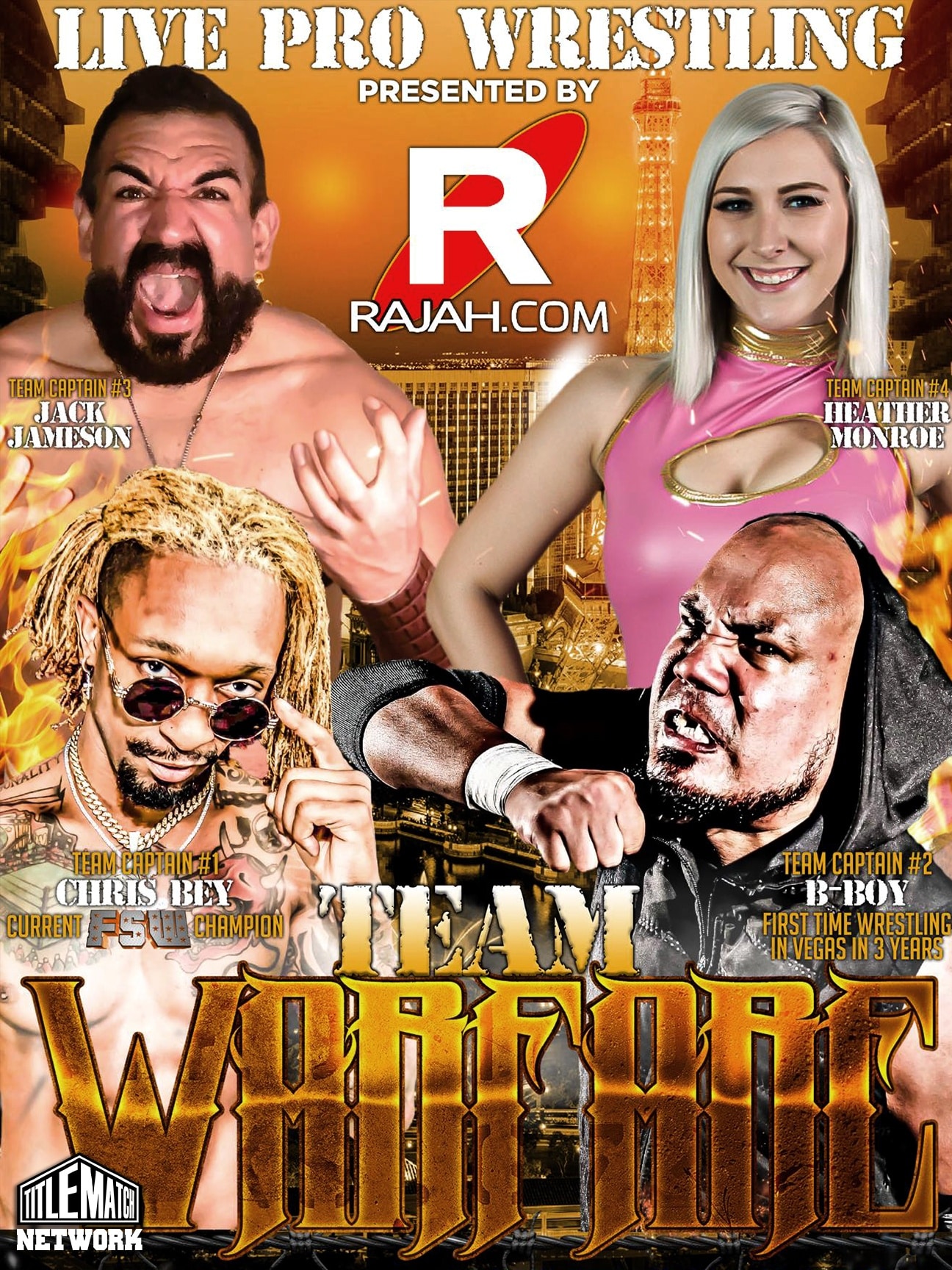 Rajah FSW Team Warfare 6.29.19 Poster 18x24 Title Match Network